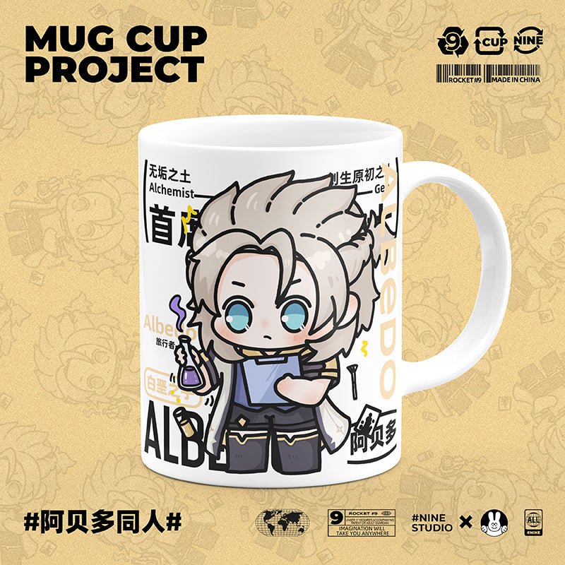 Genshin Impact Comic Style Cute Character Ceramics Mug - Albedo - Image 2
