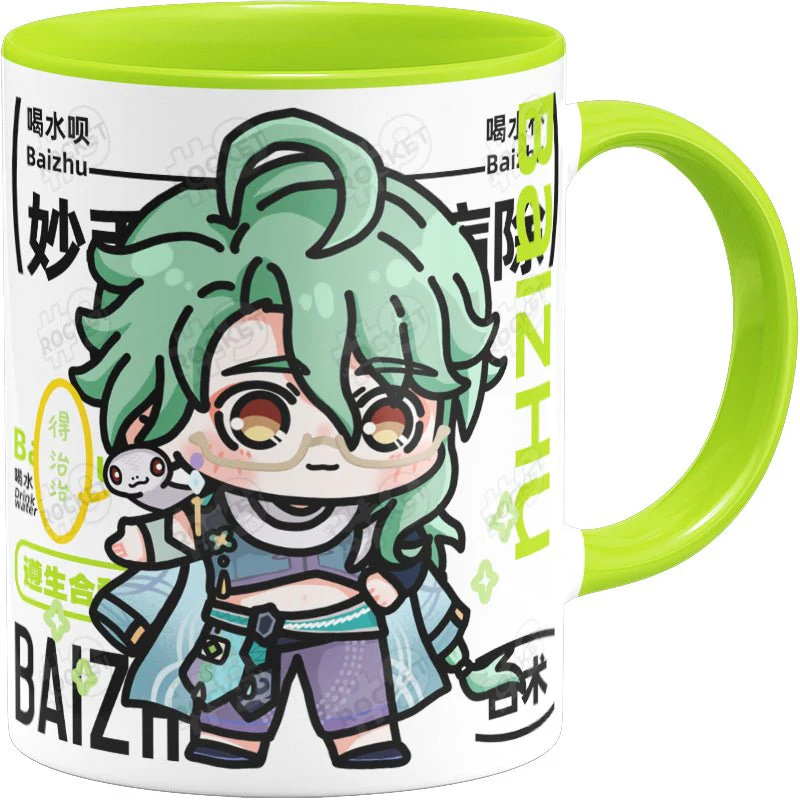 Genshin Impact Comic Style Cute Character Ceramics Mug - Baizhu - Image 5