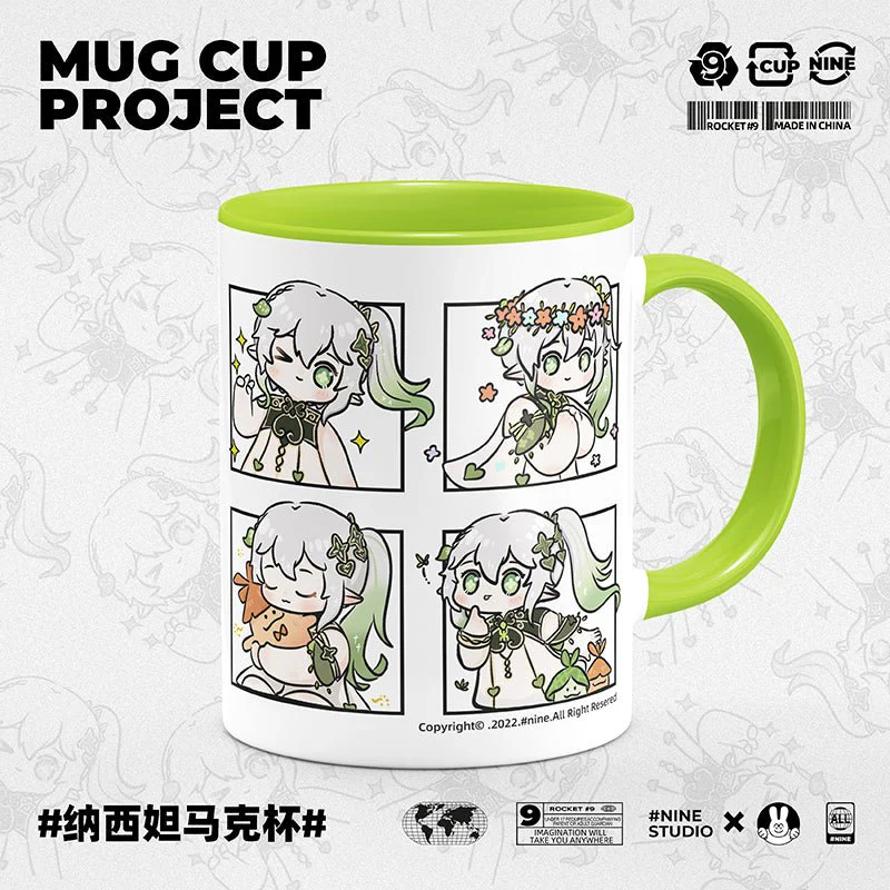 Genshin Impact Comic Style Cute Character Ceramics Mug - Nahida (4 Frames)
