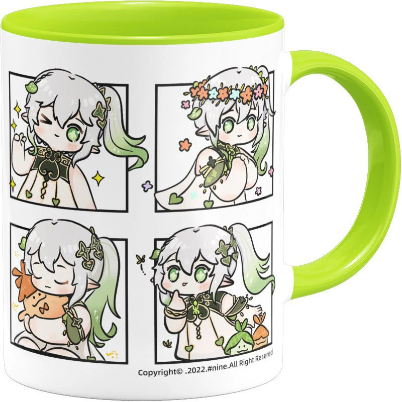 Genshin Impact Comic Style Cute Character Ceramics Mug - Nahida (4 Frames) - Image 5