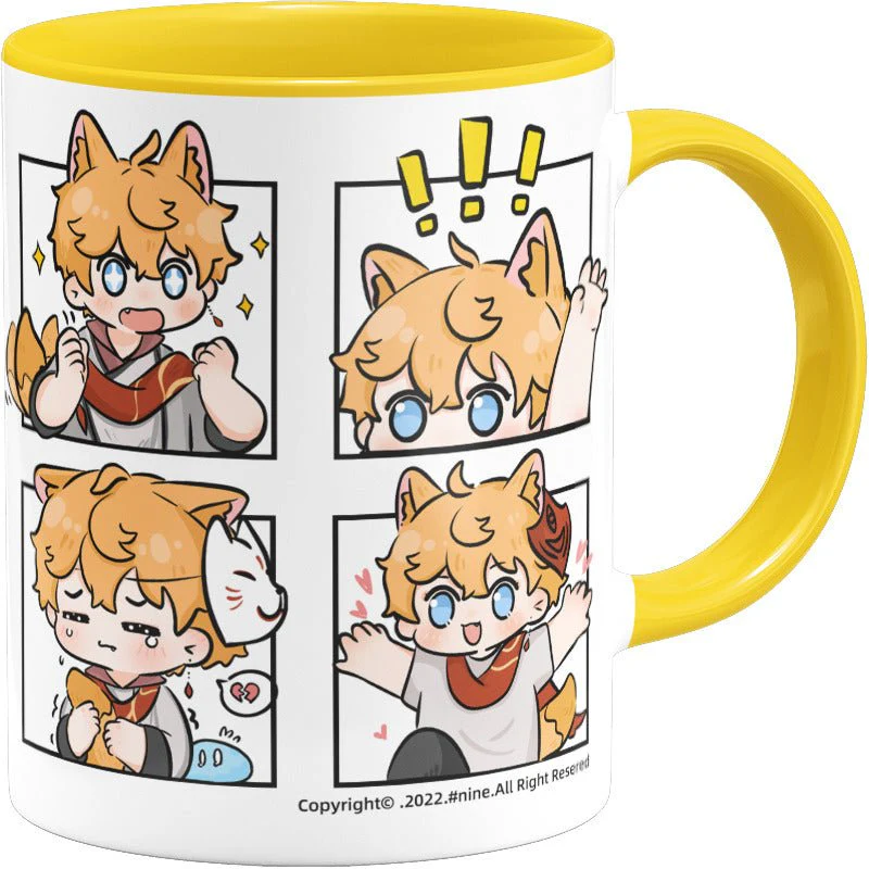 Genshin Impact Comic Style Cute Character Ceramics Mug - Tartaglia (4 Frames) - Image 5