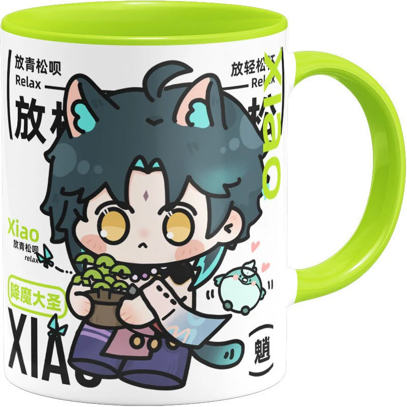 Genshin Impact Comic Style Cute Character Ceramics Mug - Xiao - Image 5