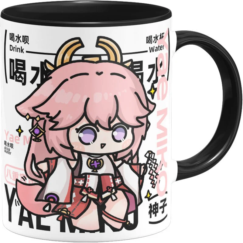 Genshin Impact Comic Style Cute Character Ceramics Mug - Yae Miko - Image 5