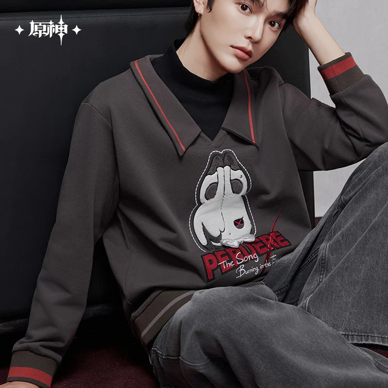 [OFFICIAL] Genshin Impact Arlecchino Impression Clothes - Two-Piece-Effect Sweatshirt - Image 5