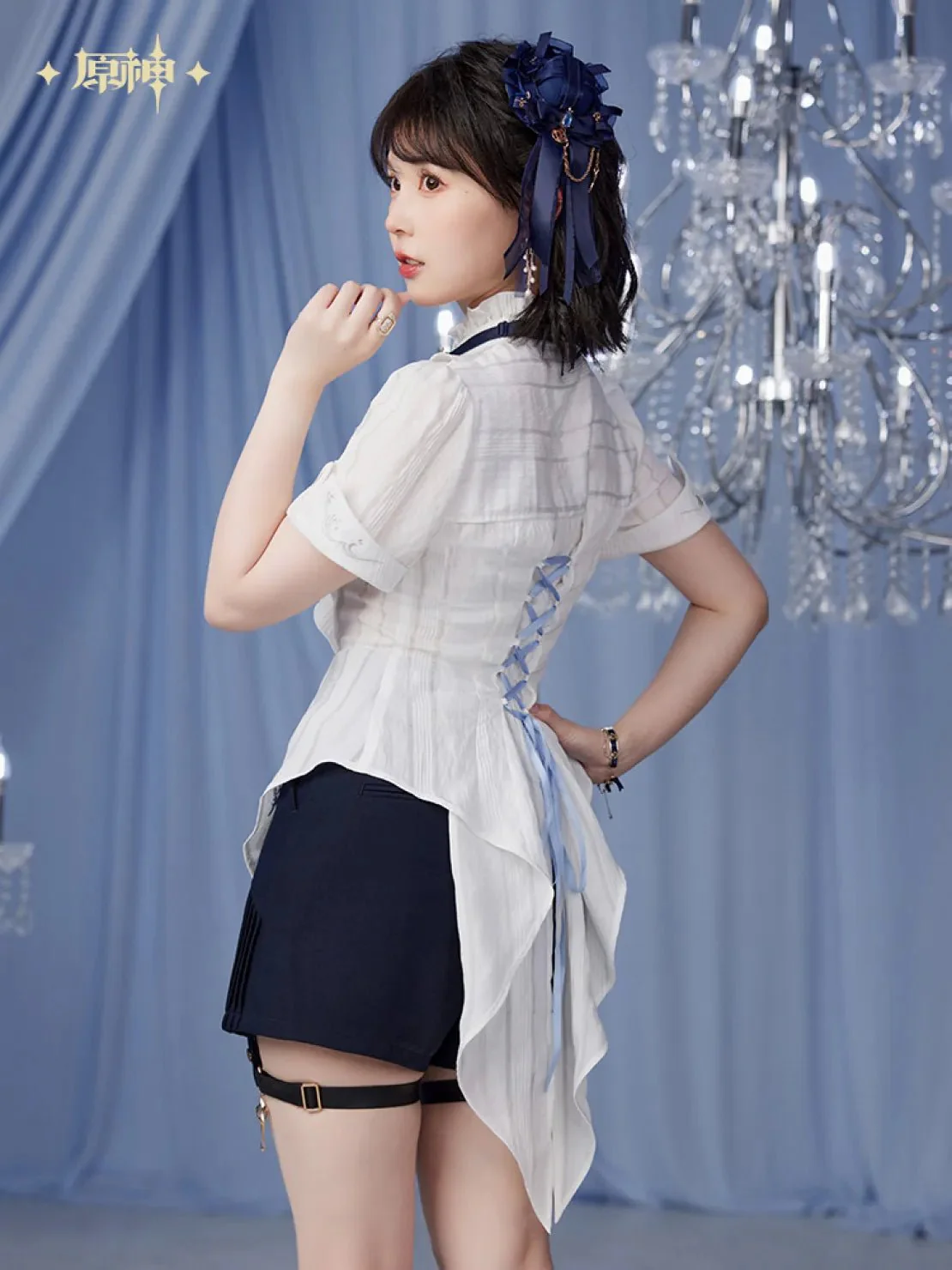 [OFFICIAL] Genshin Impact Furina Impression Series - Short-sleeved Waist-tightening Shirt - Image 3