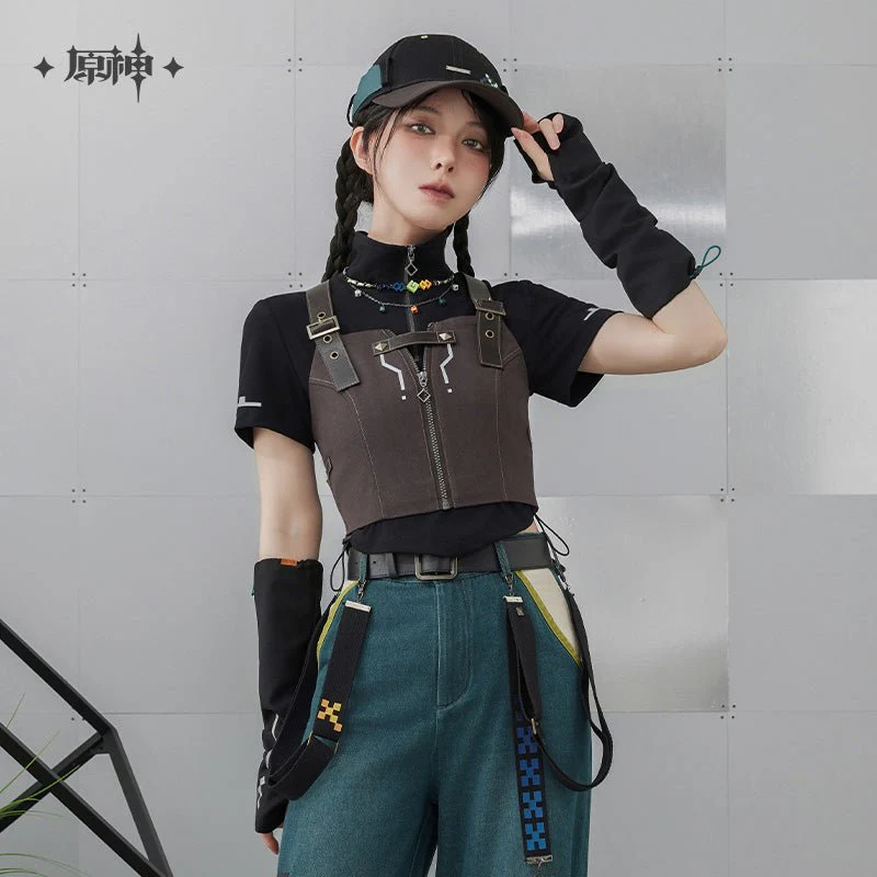 [OFFICIAL] Genshin Impact Kinich Impression Series Clothes - Color-Blocked Cropped Tank Top - Image 2