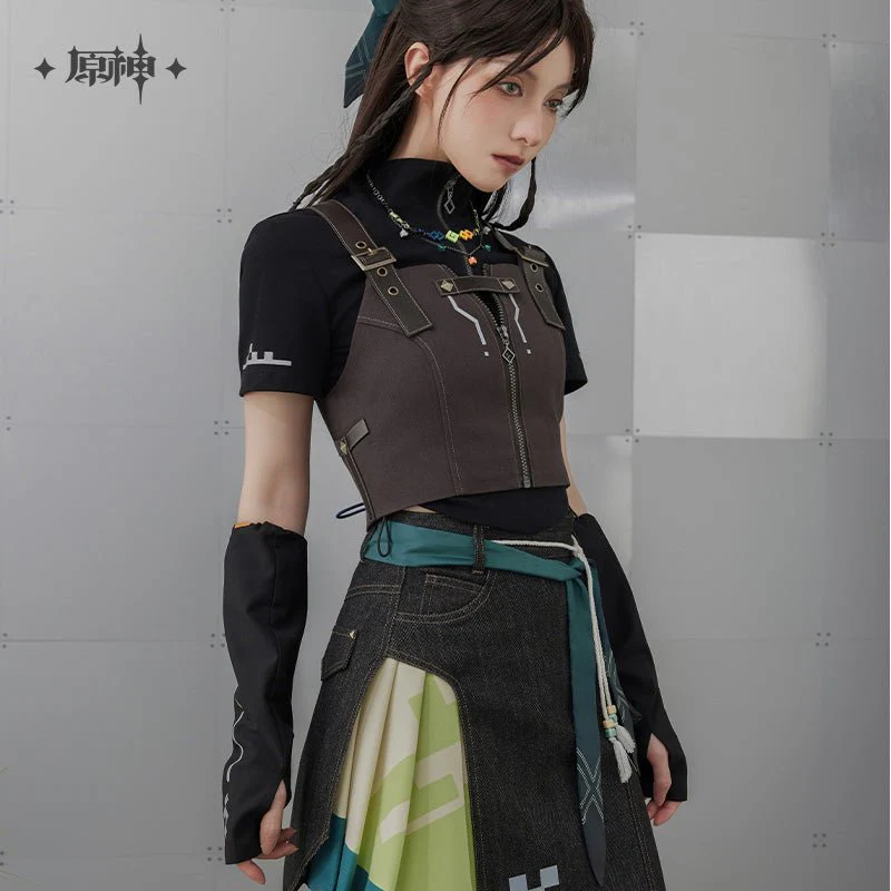 [OFFICIAL] Genshin Impact Kinich Impression Series Clothes - Color-Blocked Cropped Tank Top - Image 3