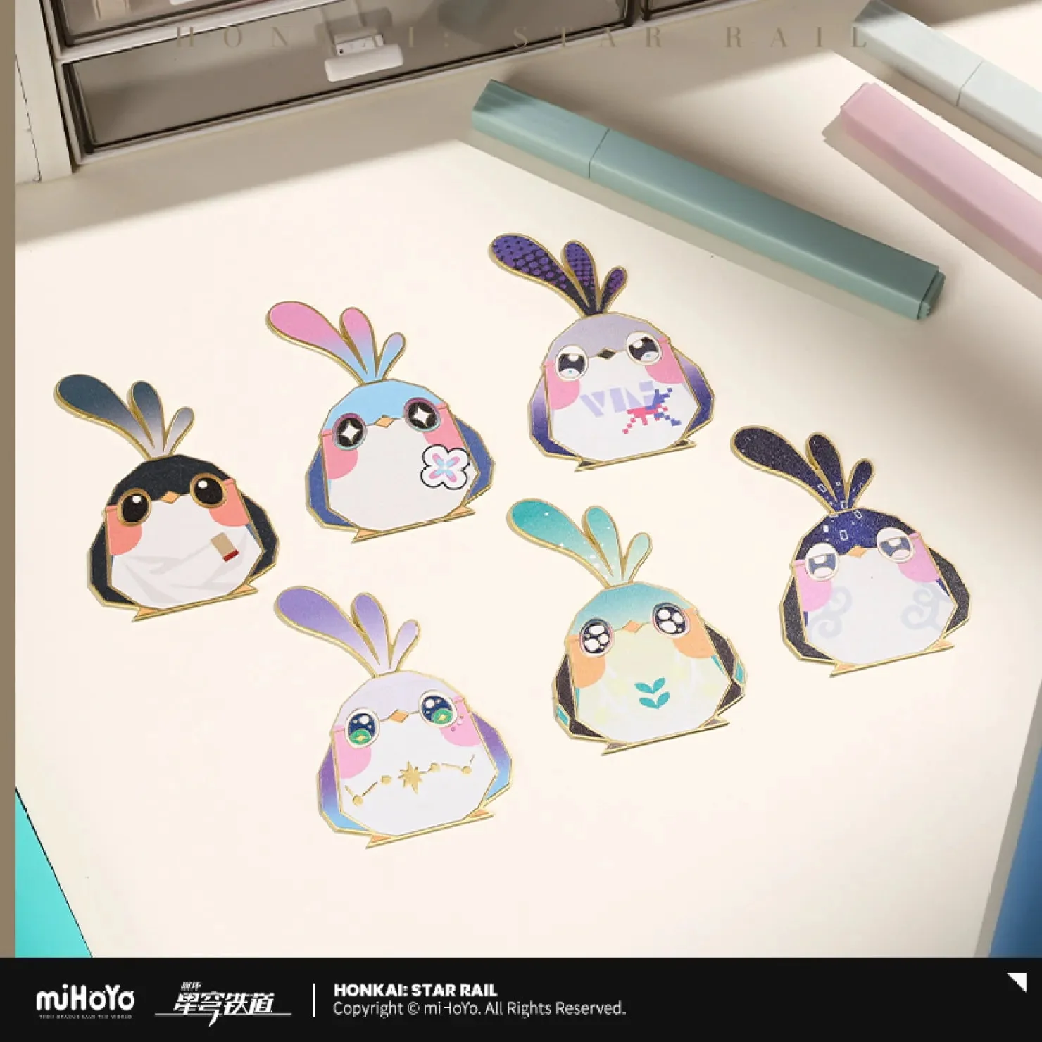 [OFFICIAL] Honkai Star Rail Character Origami Birds Metal Bookmark